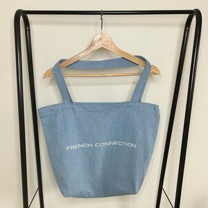 French Connection Denim Tote Bag Light Blue Logo – Brand New – Shoulder Bag